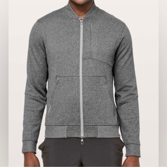 lululemon athletica Other - Lululemon Men’s City Sweat Bomber Thermo Heathered Light Cast Grey Jacket XL
